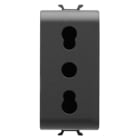 GEWISS - GEWGW12203 PRESA 1M 2P+T 16A BIV.P17-11 ST.ITA.NERO