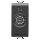 GEWISS - GEWGW12361 PRESA COASSIALE TV SCHERMATURA CLASSE A - CONNETTORE IEC MASCHIO 9,5mm - DIRETTA CON PASSAGGIO DI CORRENTE - 1 MODULO - NERO SATINATO - CHORUSMART