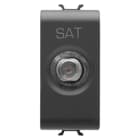 GEWISS - GEWGW12371 PRESA TV/SAT SCHERMATURA CLASSE A - CONNETTORE F FEMMINA - DIRETTA CON PASSAGGIO DI CORRENTE - 1 MODULO - NERO SATINATO - CHORUSMART