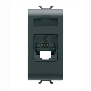 GEWISS - GEWGW12401 PRESA TELEFONICA STANDARD INTERNAZIONALE - RJ11 - MORSETTI A VITE - 1 MODULO - NERO SATINATO - CHORUSMART