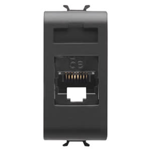 GEWISS - GEWGW12421 PRESA RJ45 - CATEGORIA 5e - UTP - 1 MODULO  CHORUSMART   NERO SATINATO