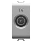 GEWISS - GEWGW14361 PRESA COASSIALE TV SCHERMATURA CLASSE A - CONNETTORE IEC MASCHIO 9,5mm - DIRETTA CON PASSAGGIO DI CORRENTE - 1 MODULO - TITANIO - CHORUSMART
