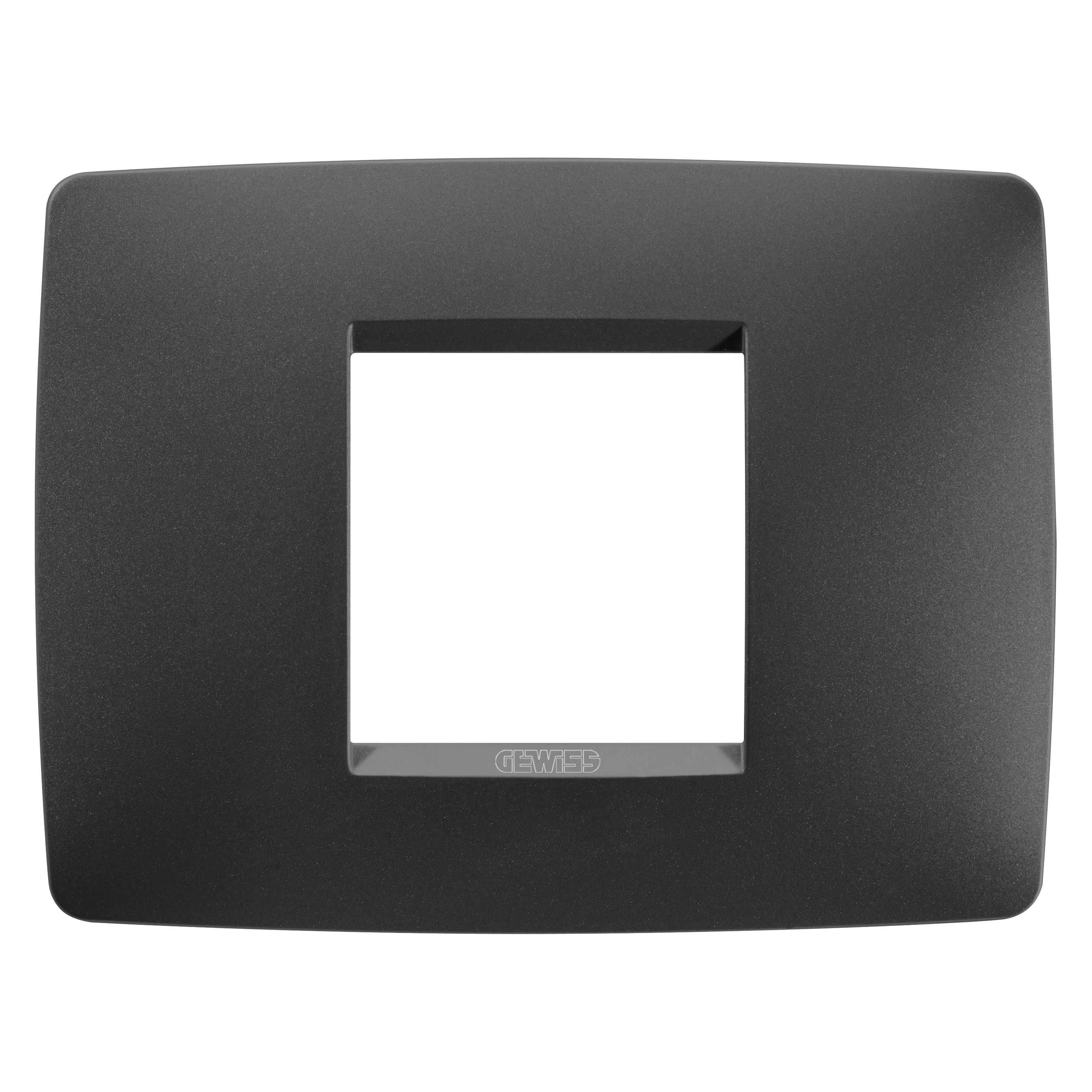 GEWISS - GEWGW16102VN PLACCA ONE - IN TECNOPOLIMERO VERNICIATO - 2 POSTI - NERO SATINATO - CHORUSMART