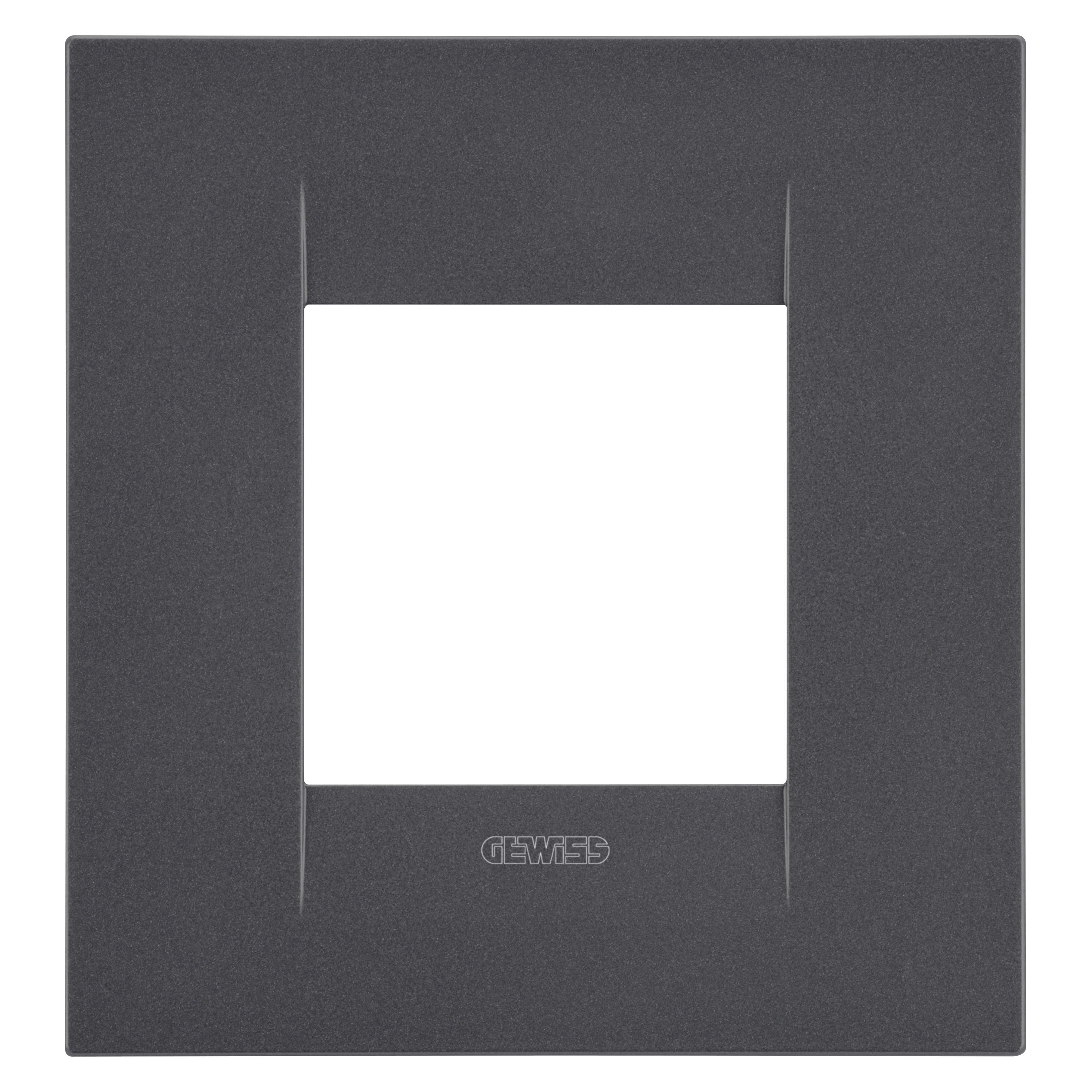 GEWISS - GEWGW16422VN PLACCA GEO INTERNATIONAL - IN TECNOPOLIMERO VERNICIATO - 2 POSTI - NERO SATINATO - CHORUSMART