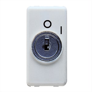 GEWISS - GEWGW20005 INTERRUTTORE BIPOLARE 250V ac - 10AX - CON CHIAVE - SIMBOLO 0/I - 1 MODULO - SYSTEM WHITE