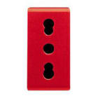 GEWISS - GEWGW20295 PRESA STANDARD ITALIANO 250V ac - PER LINEE DEDICATE - 2P+T 16A BIVALENTE - P17-11 - 1 MODULO - ROSSO - SYSTEM