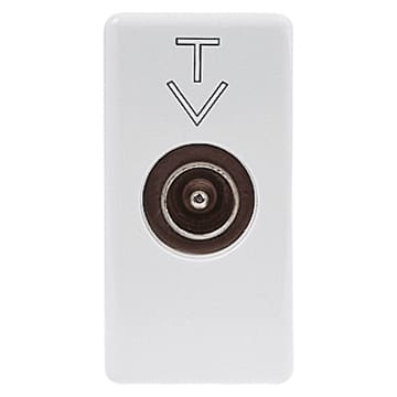 GEWISS - GEWGW20381 PRESA COASSIALE TV SCHERMATURA CLASSE A - CONNETTORE IEC MASCHIO 9,5mm - DIRETTA CON PASSAGGIO DI CORRENTE - 1 MODULO - SYSTEM WHITE