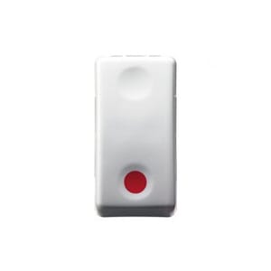GEWISS - GEWGW20523 PULSANTE UNIPOLARE 250V ac - NC 10A - CONTATTO AUSILIARE NA - ARRESTO - SIMBOLO ROSSO - 1 MODULO- SYSTEM WHITE