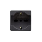 GEWISS - GEWGW21246 PRESA STANDARD ITALIANO/TEDESCO 250V ac - 2P+T 16A BIVALENTE - P40 - 2 MODULI- SYSTEM BLACK
