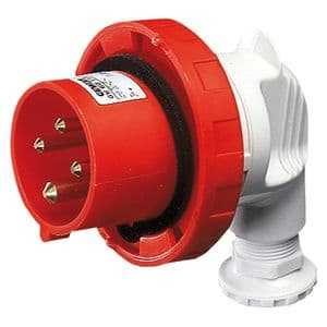 GEWISS - GEWGW60123 SPINA MOBILE A 90° - IP67 - 3P+T 32A 380-415V 50/60HZ - ROSSO - 6H - CABLAGGIO A VITE