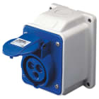 GEWISS - GEWGW62404 PRESA FISSA DA PARETE A 10° - IP44 - 2P+T 16A 200-250V 50/60HZ - BLU - 6H - CABLAGGIO A VITE