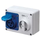 GEWISS - GEWGW66004 PRESA FISSA INTERBLOCCATA ORIZZONTALE - CON FONDO - SENZA BASE PORTAFUSIBILI - 2P+T 16A 200-250V - 50/60HZ 6H - IP44