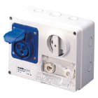 GEWISS - GEWGW66037 PRESA FISSA INTERBLOCCATA ORIZZONTALE - CON FONDO - CON BASE PORTAFUSIBILI - 2P+T 32A 200-250V - 50/60HZ 6H CBF - IP44