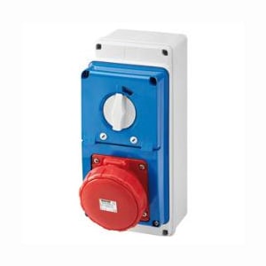 GEWISS - GEWGW67253N PRESA FISSA INTERBLOCCATA VERTICALE - CON FONDO - CON BASE PORTAFUSIBILI - 3P+N+T 63A 346-415V - 50/60HZ 6H - IP67
