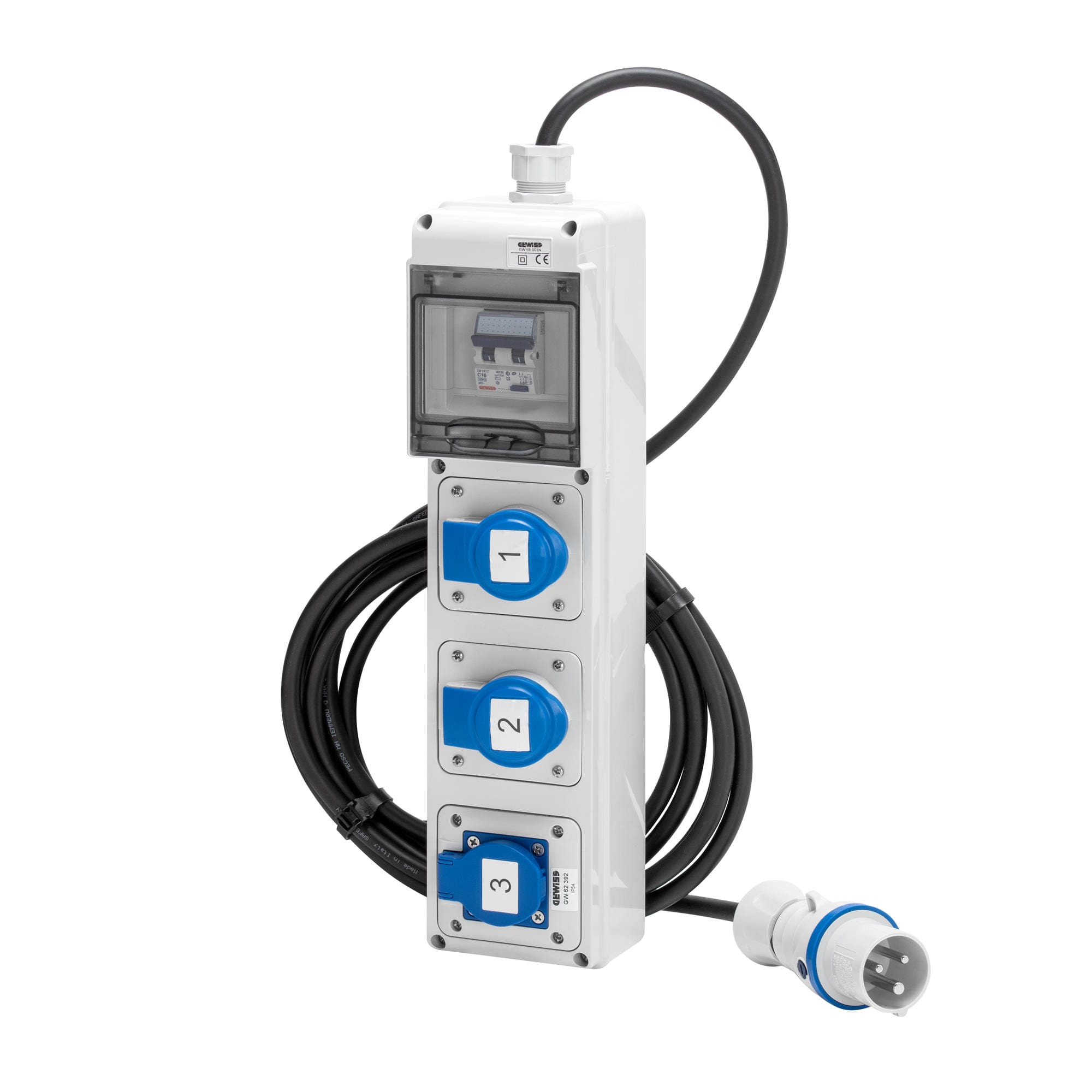 GEWISS - GEWGW68241N Q-DIN5 ASC IEC 2X2P 1XCIV16A MOBILE