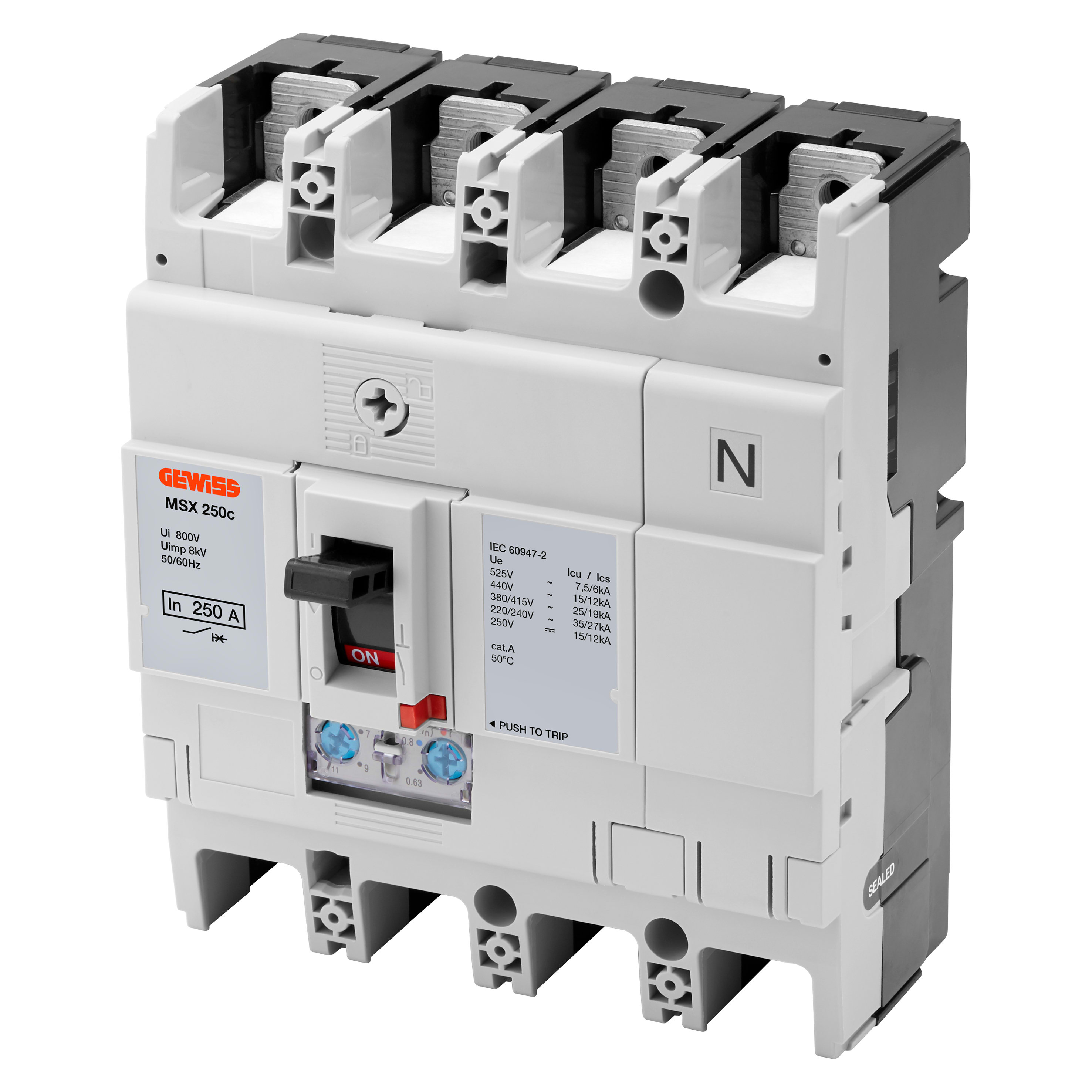 GEWISS - GEWGWD9118 MSX 250C 3P+N 250A 25KA TRMR TERM.FC
