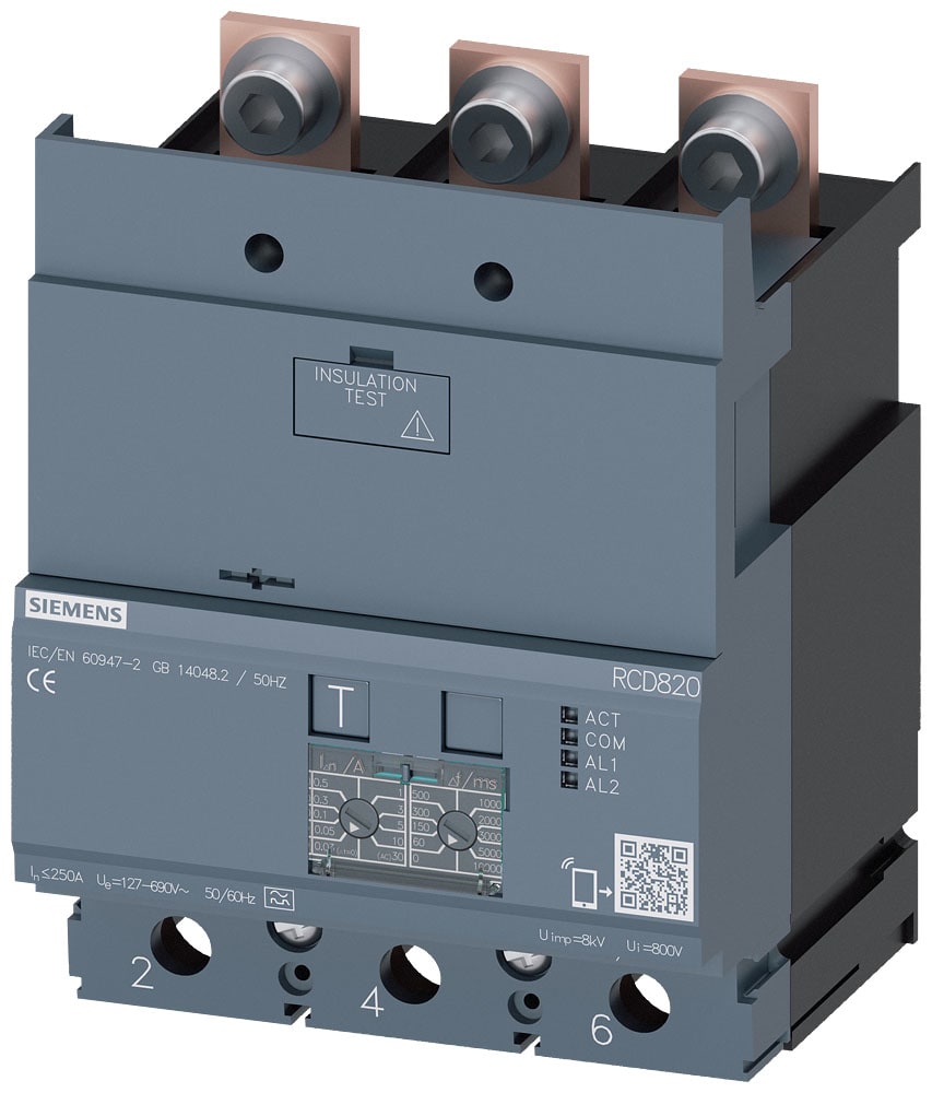SIEMENS - SIE3VA92230RL30 Dispositivo differenziale RCD820 Advanced RCD tipo A montato in basso