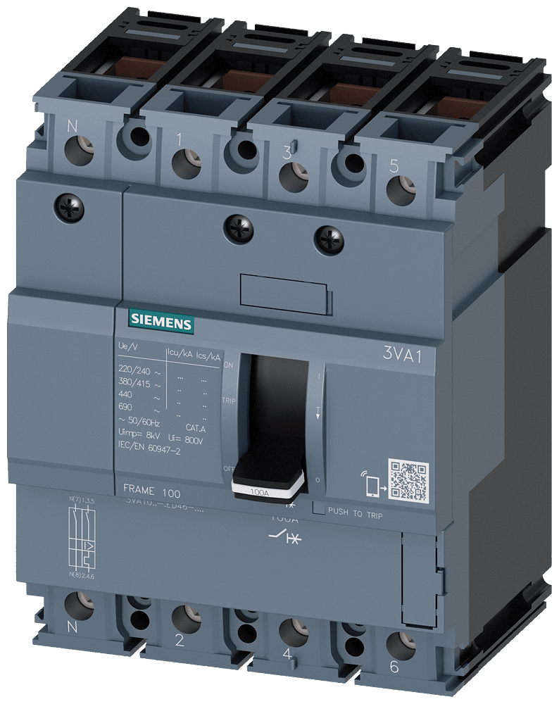 SIEMENS - SIE3VA10204ED460AA0 INT.AUT.3VA 20A 4P 36KA TM FTFM B/T