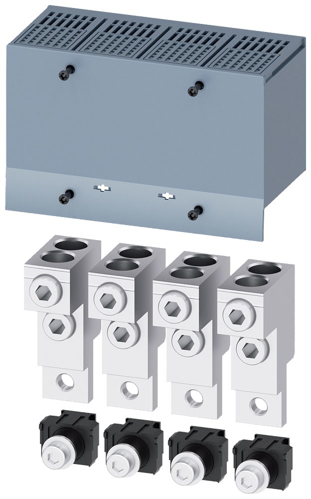 SIEMENS - SIE3VA92140JJ22 Morsetto di collegamento per conduttore tondo, 2 cavi, 4 pezzi, accessorio per: 3VA1 250