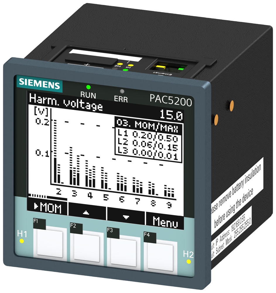 SIEMENS - SIE7KM54126BA001EA2 SENTRON, dispositivo di misura e Power Quality Recorder, 7KM PAC5200, LCD, L-L: 690 V