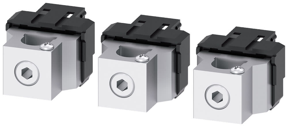 SIEMENS - SIE3VA91030JG11 Morsetto di collegamento per conduttore tondo con presa di tensione per conduttore ausiliario 3 pezzi, accessorio