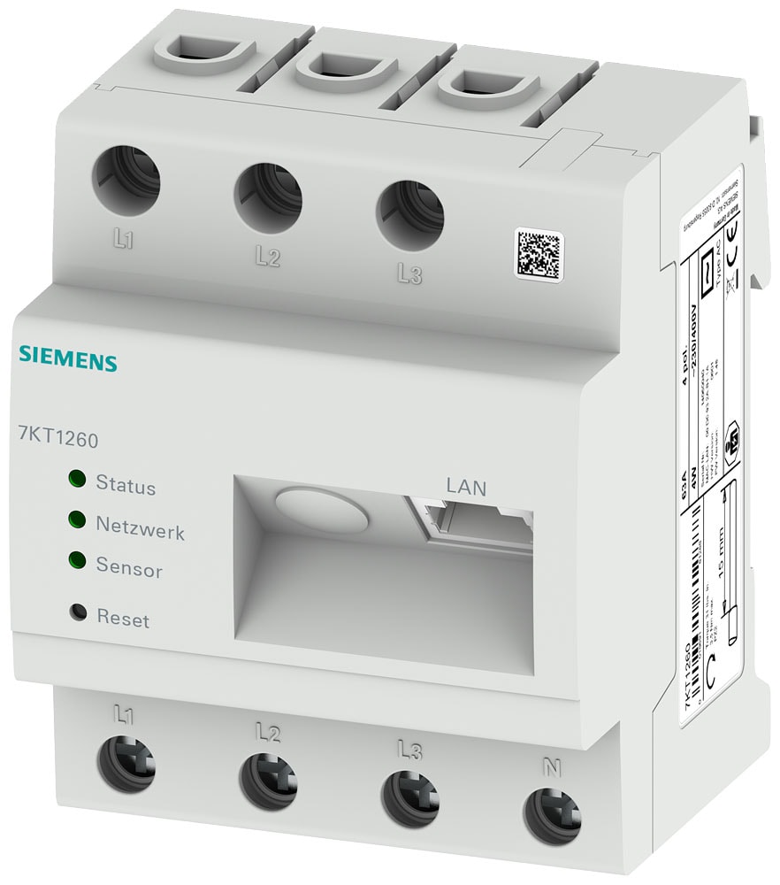 SIEMENS - SIE7KT1260 Data Manager, dispositivo di misura trifase, max. 96 utilizzatori, Web Server integrato