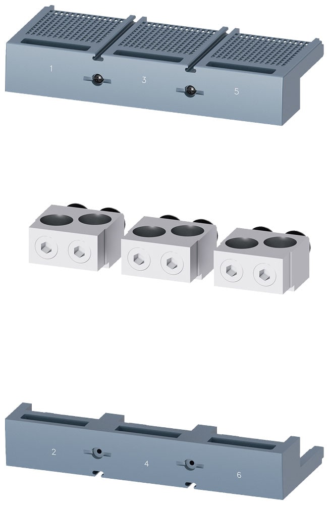 SIEMENS - SIE3VA95030JB23 Morsetto di collegamento per conduttore tondo 2 cavi 3 pezzi, accessori per: 3VA15/25 1000