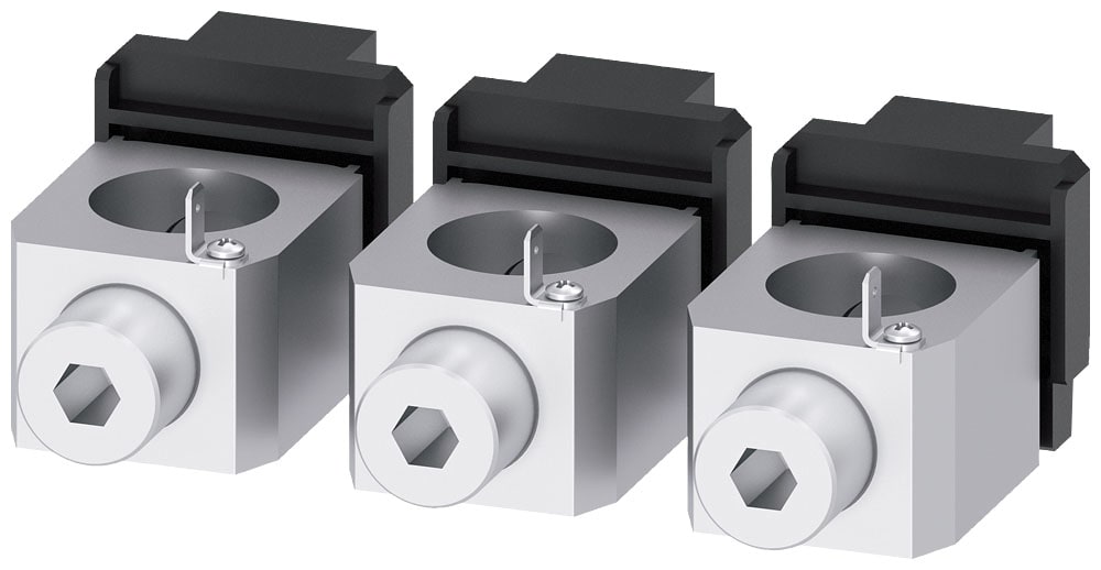 SIEMENS - SIE3VA93730JG13 Morsetto di collegamento per conduttore tondo presa di tensione per conduttore ausiliario 3 pezzi per 3VA5/6 400/600