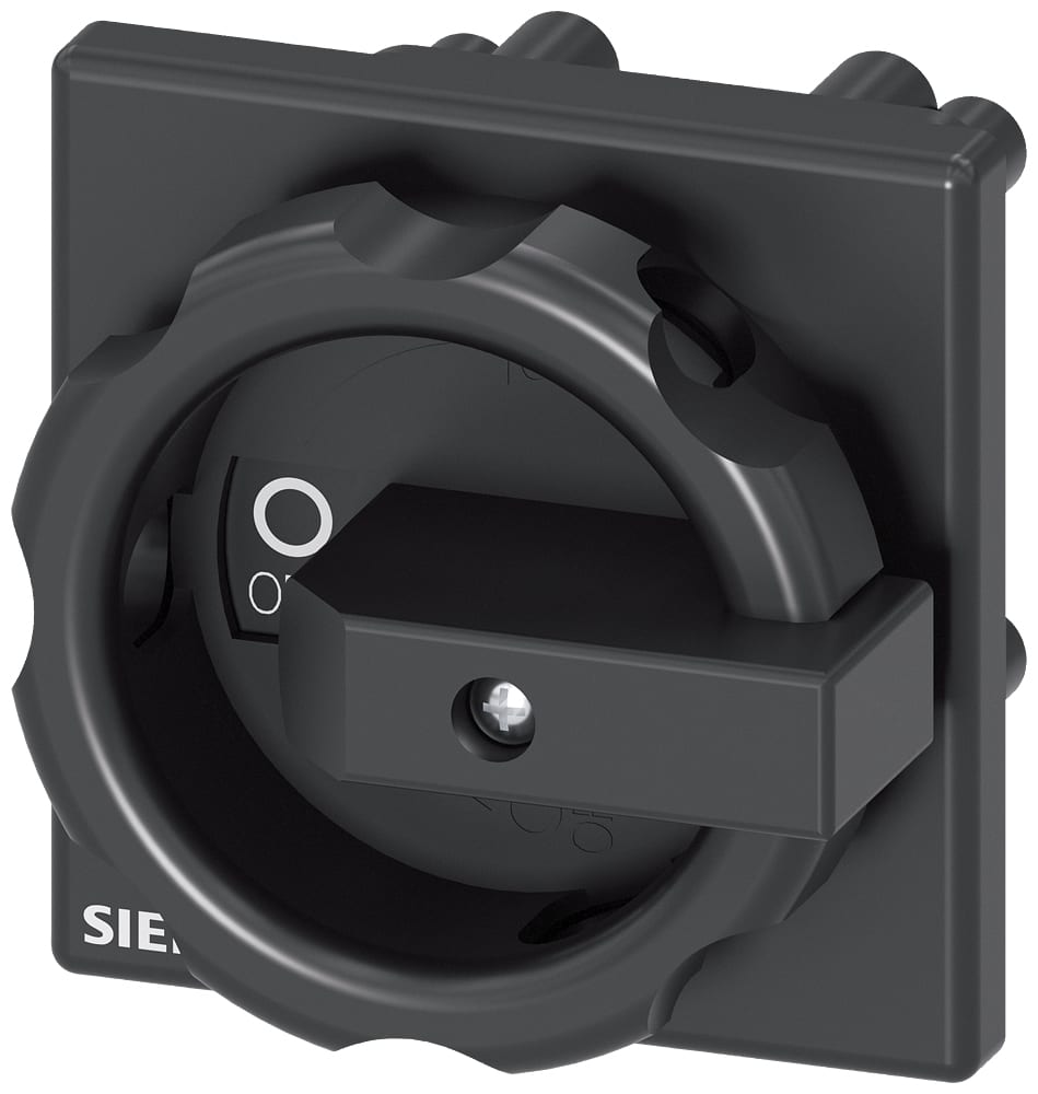SIEMENS - SIE3LD93444C Comando rotativo, nero 66 x 66 mm, fissaggio sulla base, fissaggio su foro centrale 22,5 mm