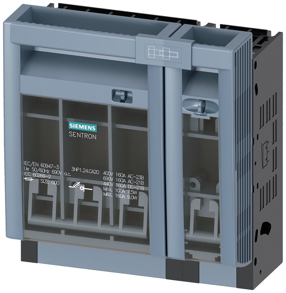 SIEMENS - SIE3NP11241CA20 SEZ.FUS.NH000 4P 160A PIASTR.45MM AL.MOR