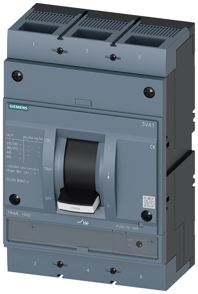 SIEMENS - SIE3VA15806MH320AA0 INT.AUT.3VA 800A 3P 70KA ETU3 LSI L/T