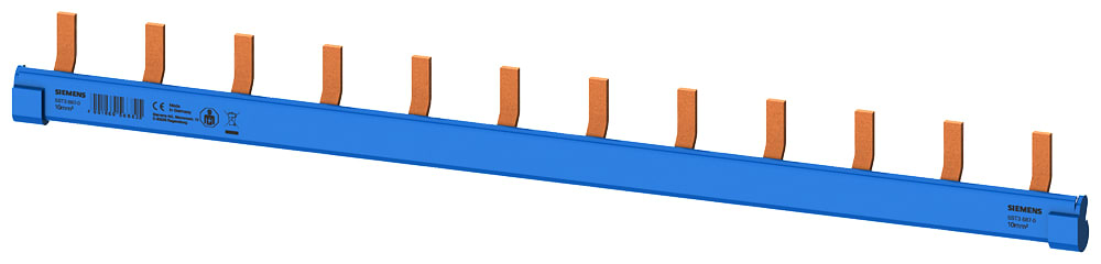 SIEMENS - SIE5ST36870 sbarra di collegamento a punte, 10mm2 collegamento N blu diritto interruttore magnetotermico, interruttore differenziale indipendente dalla tension...