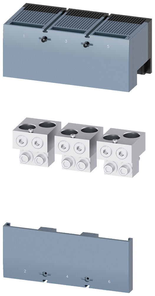 SIEMENS - SIE3VA96730JC24 Morsetto di collegamento per conduttore tondo TA4.1 2x 400kcmil - 750kcmil per 2 cavi, 3 pezzi