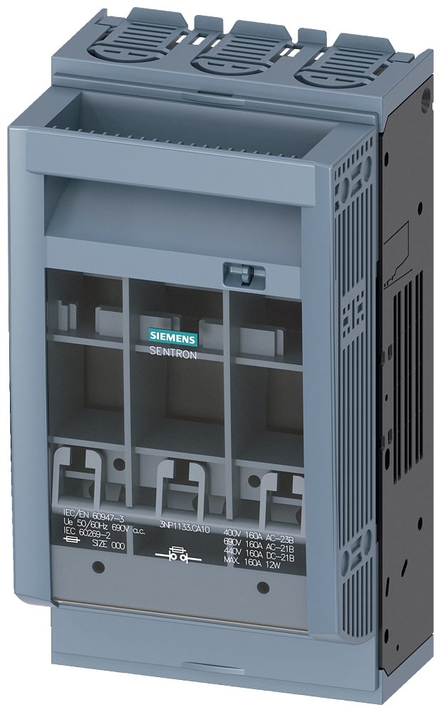 SIEMENS - SIE3NP11331CA10 SENTRON, Sezionatore sottocarico a fusibili 3NP1, a 3 poli, NH00, 160 A