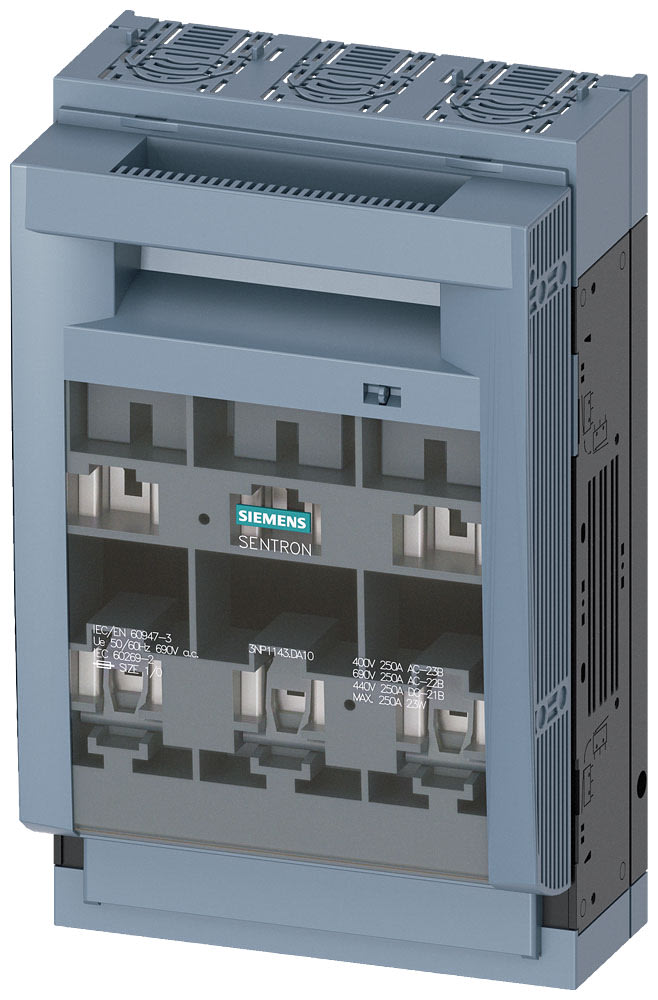 SIEMENS - SIE3NP11431DA10 SEZ.FUS.NH1 250A FIX PIAST.IN.70MM SBAR