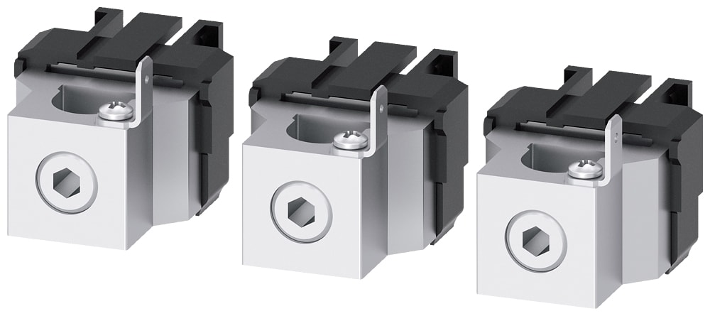 SIEMENS - SIE3VA92330JG11 Morsetto di collegamento per conduttore tondo con presa di tensione per conduttore ausiliario 3 pezzi, accessorio