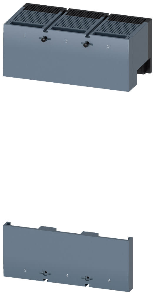 SIEMENS - SIE3VA96010WE30 Calotta coprimorsetti intermedia a 3 poli, 1 pezzo, accessorio per: 3VA15/25 1000