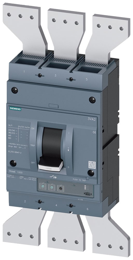 SIEMENS - SIE3VA26126HL320AA0 Interruttore automatico 3VA2 IEC Frame 1250 classe del potere di interruzione H Icu=85kA con 415V