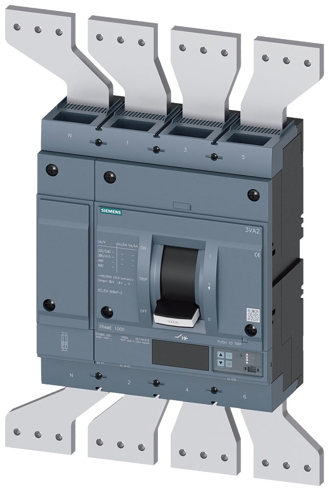 SIEMENS - SIE3VA26125KQ420AA0 Interruttore automatico 3VA2 IEC Frame 1250 classe del potere di interruzione M Icu=55kA con 415V