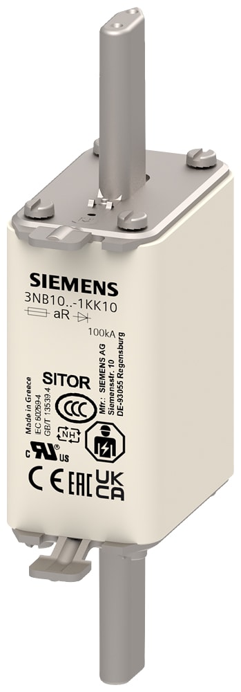 SIEMENS - SIE3NB10251KK10 Cartuccia fusibile SITOR 160A aR 600V DC/800V VSI 750V DC UL con corrente minima di interruzione 4xIn