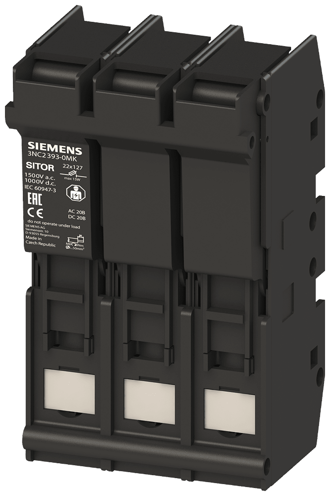SIEMENS - SIE3NC23930MK BASE SITOR 3P 22X127 63A 1500/1000VCA/CC