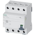 SIEMENS - SIE5SV33446KK60 Interruttore differenziale, a 4 poli, tipo A, In DC: 40 A, 30 mA, 6 mA, Un AC: 400 V