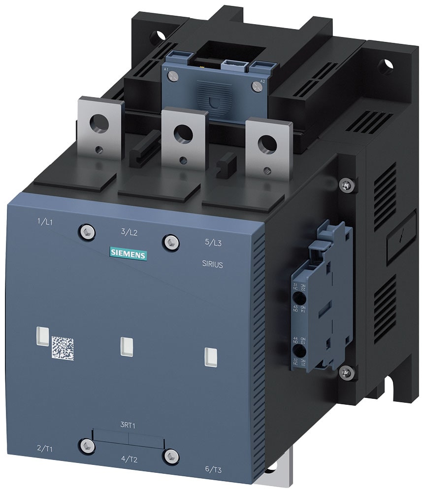 SIEMENS - SIE3RT12756NP36 Contattore sottovuoto, AC-3e, 400 A/200 kW/400 V, a 3 poli, AC/DC 200 ... 277 V, ingresso PLC opzionale, 2NO+2NC, sbarra di collegamento/morsetti a...