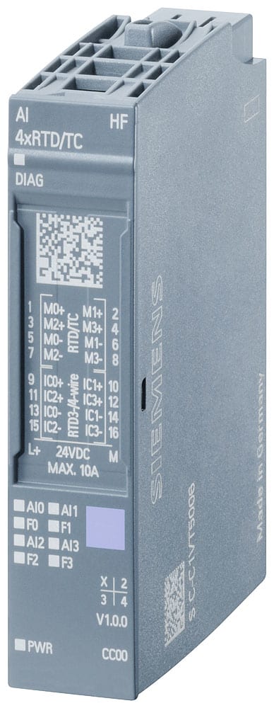 SIEMENS - SIE6AG11346JD002CA1 SIPLUS ET 200SP AI 4xRTD/TC 2-/3-/4-wire HF -40 ... +60 °C con Conformal Coating based on 6ES7134-6JD00-0CA1