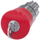 SIEMENS - SIE3SU10501HF200AA0 Pulsante a fungo di ARRESTO DI EMERGENZA, 22 mm, rotondo, in metallo lucido, colore rosso, con serratura Ronis