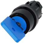 SIEMENS - SIE3SU10004GF110AA0 Selettore a chiave O.M.R., 22 mm, rotondo, in plastica, colore blu, estrazione chiave O+I