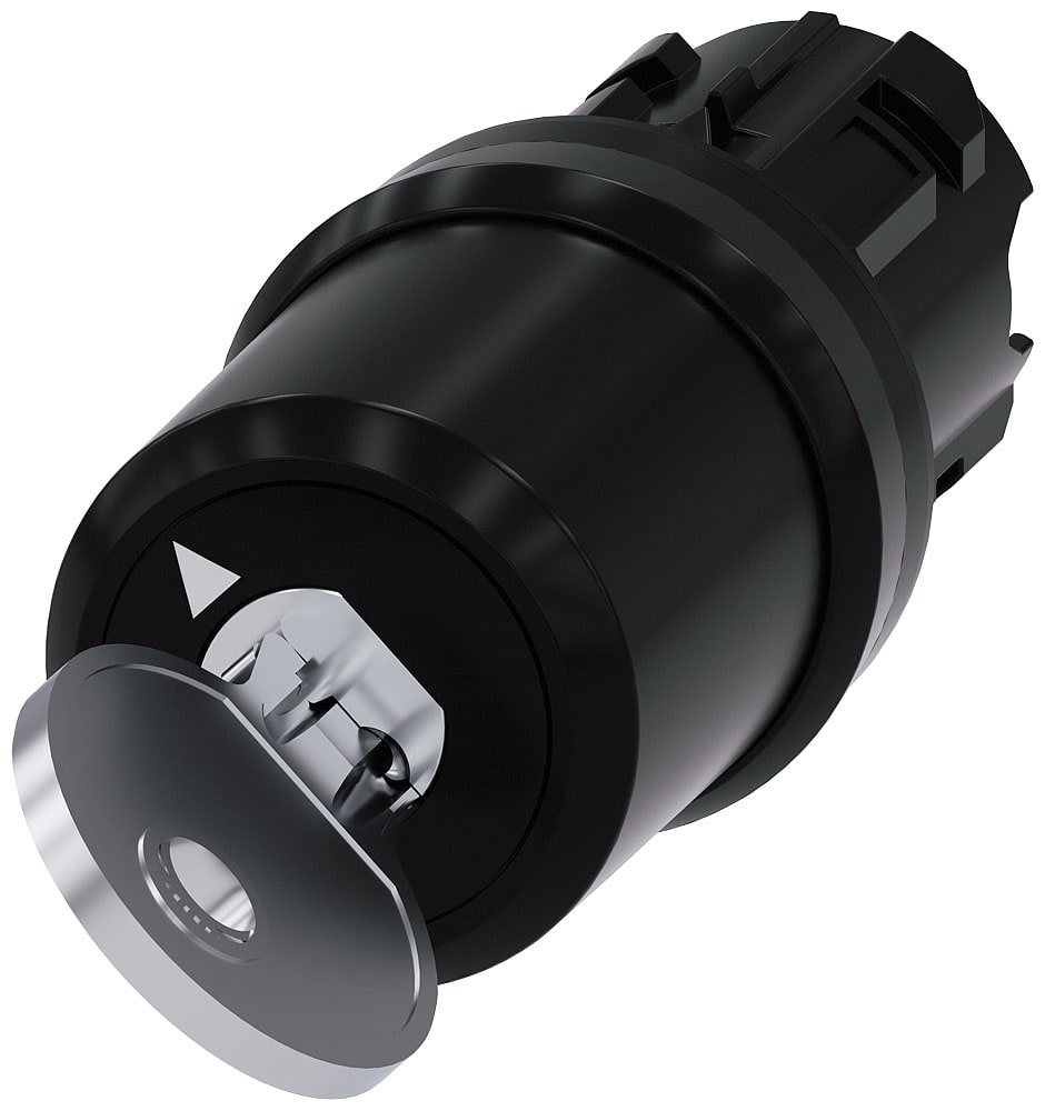SIEMENS - SIE3SU10005PF010AA0 Selettore a chiave Siemens, B, 22 mm, rotondo, in plastica, estrazione chiave O