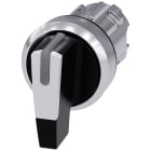SIEMENS - SIE3SU10522CL600AA0 Selettore, illuminabile, 22 mm, rotondo, in metallo lucido, bianco