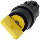 SIEMENS - SIE3SU10004JC010AA0 Selettore a chiave O.M.R., 22 mm, rotondo, in plastica, colore giallo, estrazione chiave O