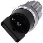 SIEMENS - SIE3SU10504HC010AA0 Selettore a chiave O.M.R., 22 mm, rotondo, in metallo lucido, colore nero, estrazione chiave O